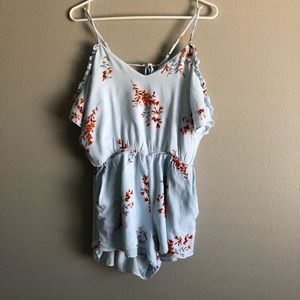 Blue floral romper